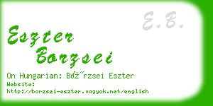 eszter borzsei business card